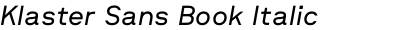 Klaster Sans Book Italic